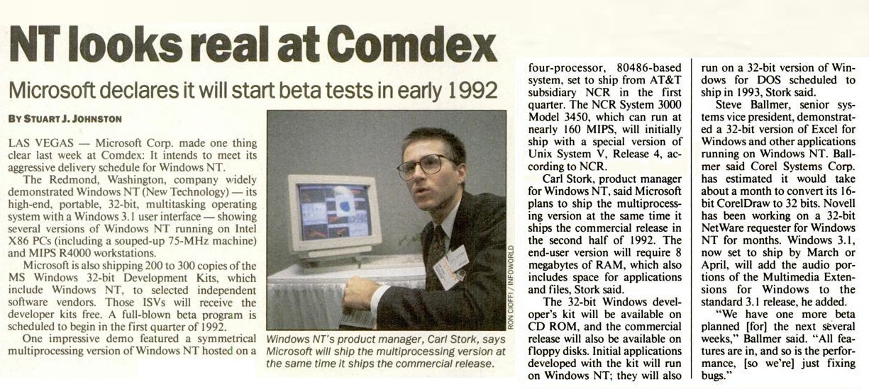 Windows NT looks real at Comdex.