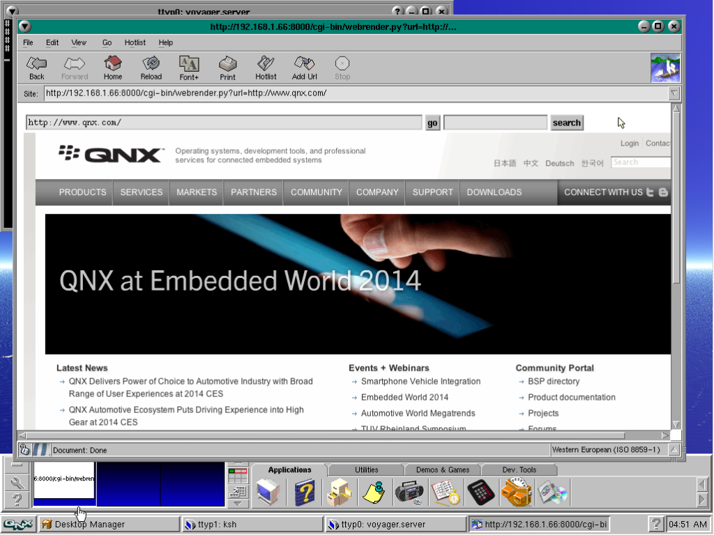 QNX Voyager going to qnx.com