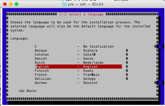 Debian text mode installer