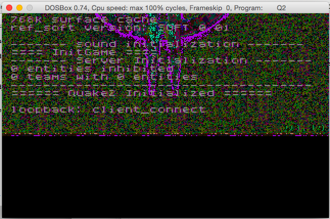 Quake II on MS-DOS first screen