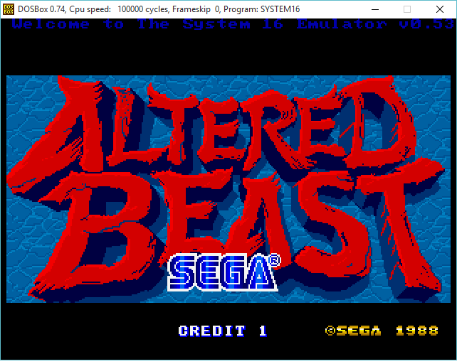 Altered Beast title screen