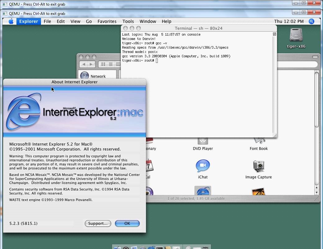 Qemu os. QEMU Mac os. QEMU Интерфейс. Internet Explorer Mac os. Mac os x 10.4.