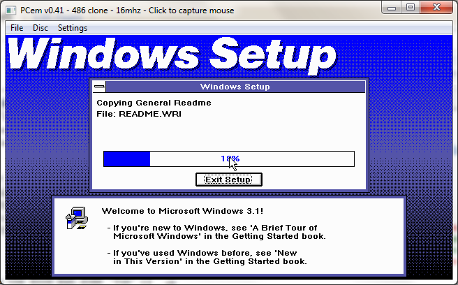 Setting up Windows 3.1 on EGA