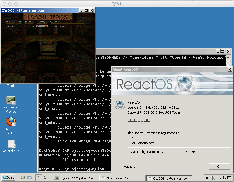 QWDOS Win32 on ReactOS