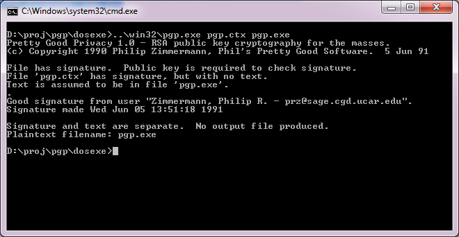 PGP 1.0 on Win32