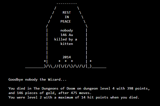 My typical luck in Nethack