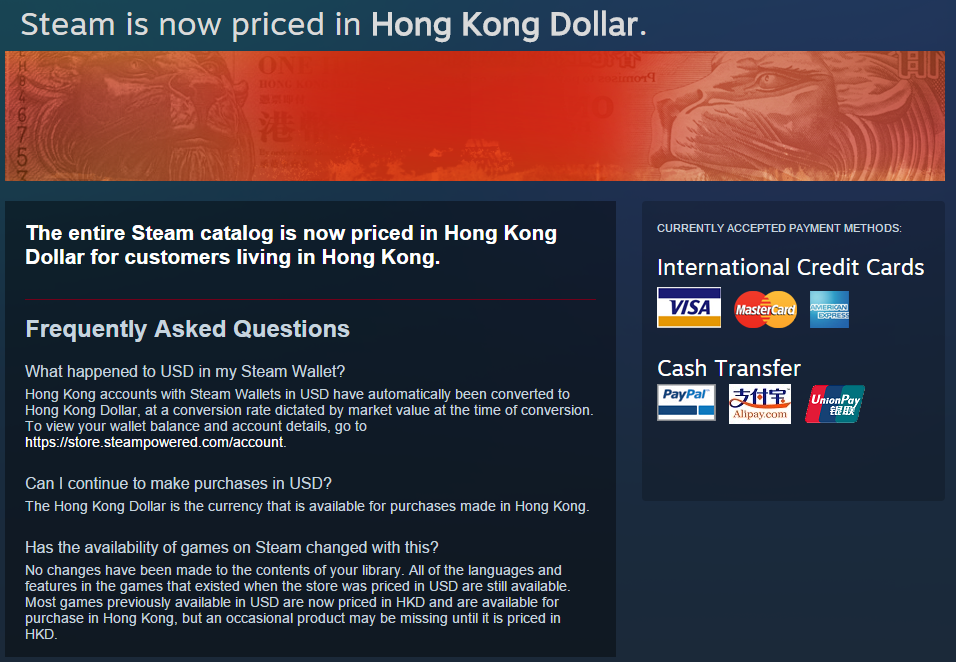 steam is now in HKD