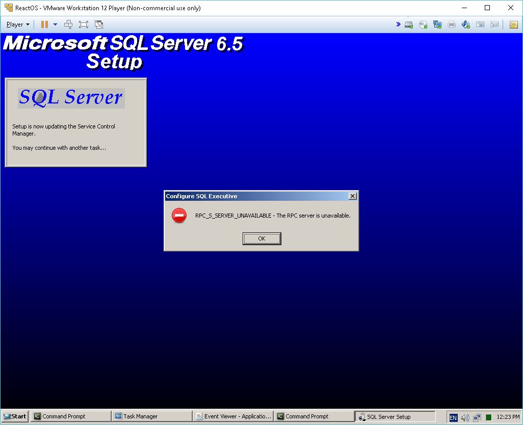 SQL Server 6.5 on ReactOS