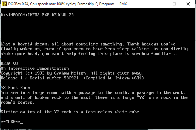 MS-DOS via DOSBox